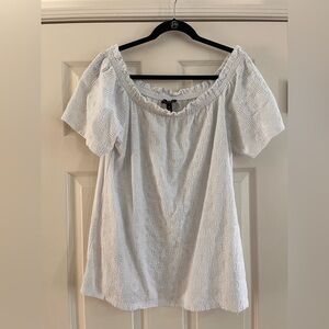 LTS Bardot neckline short sleeve shirt